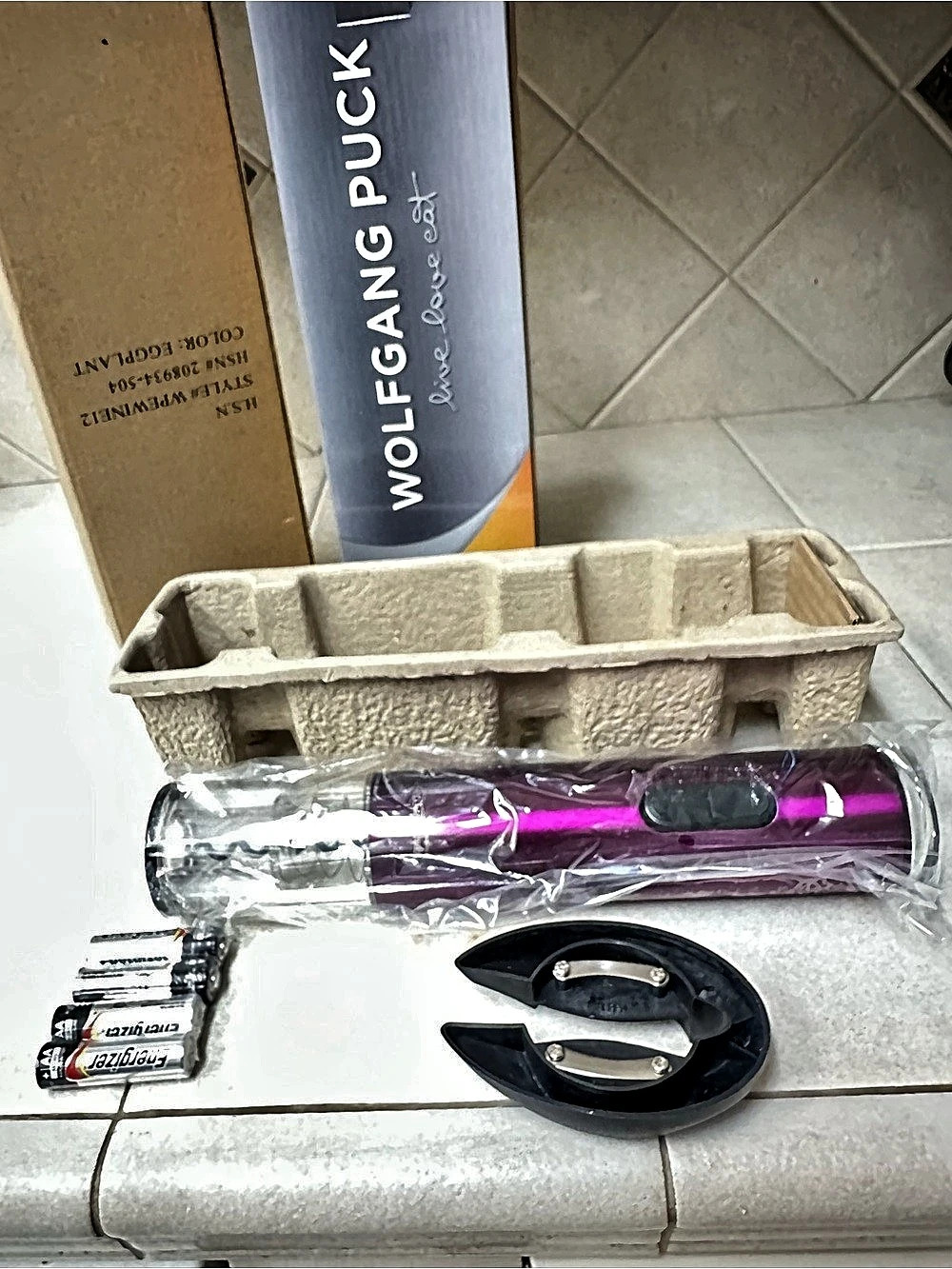 Wolfgang Puck Electric Wine Opener Purple & Black